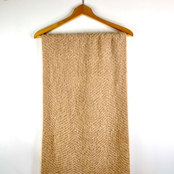 CHIC Beige/powder pink buttery soft winter sweater schal /scarf cottagecore boho - Picture 6 of 10